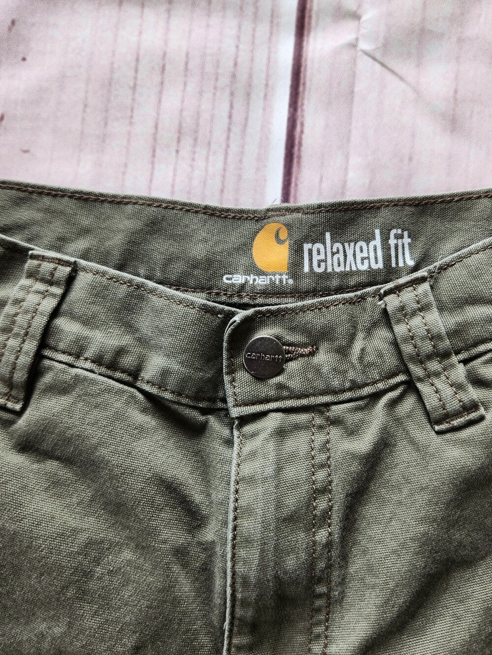 Carhartt Relaxed Fit "Rigby Canvas Cargo Short" Green | Men's Size 30 - Picture 5 of 10